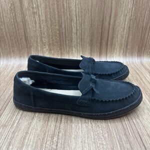 UGG Moccasins Slip On Shoes Women’s Size 10 Black Leather Casual